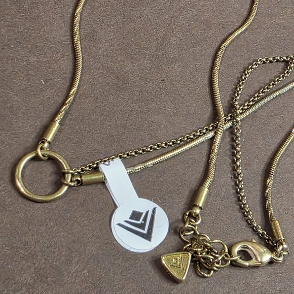 Silpada Gold Brass Snake Chain Necklace With Circle Pendant‎ New - Picture 6 of 7